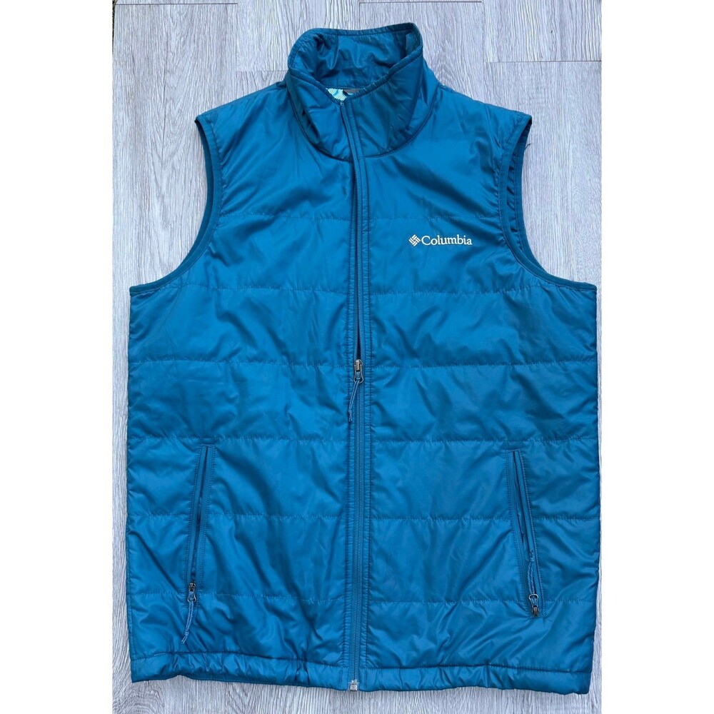 Columbia Omni-Heat Puffer Vest – Teal Blue, Size Small